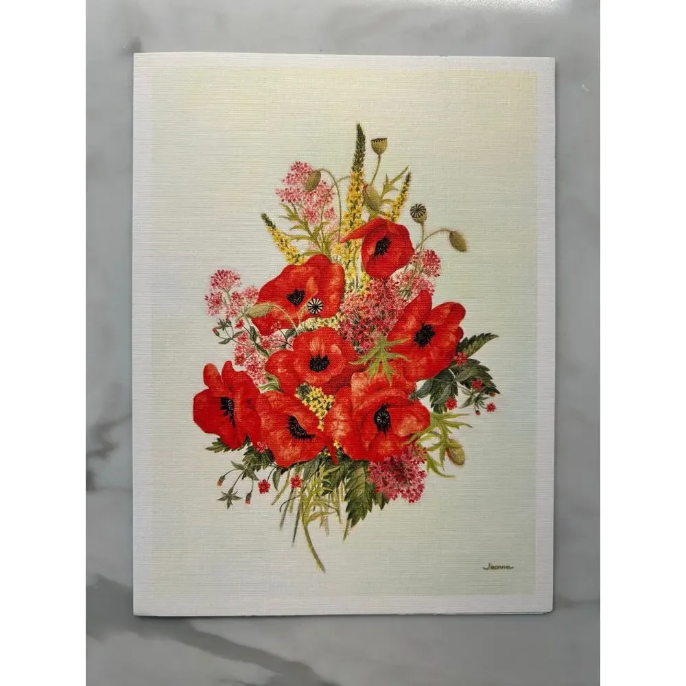Set of 6 Vintage Floral & Cottage Note Cards, No Envelopes